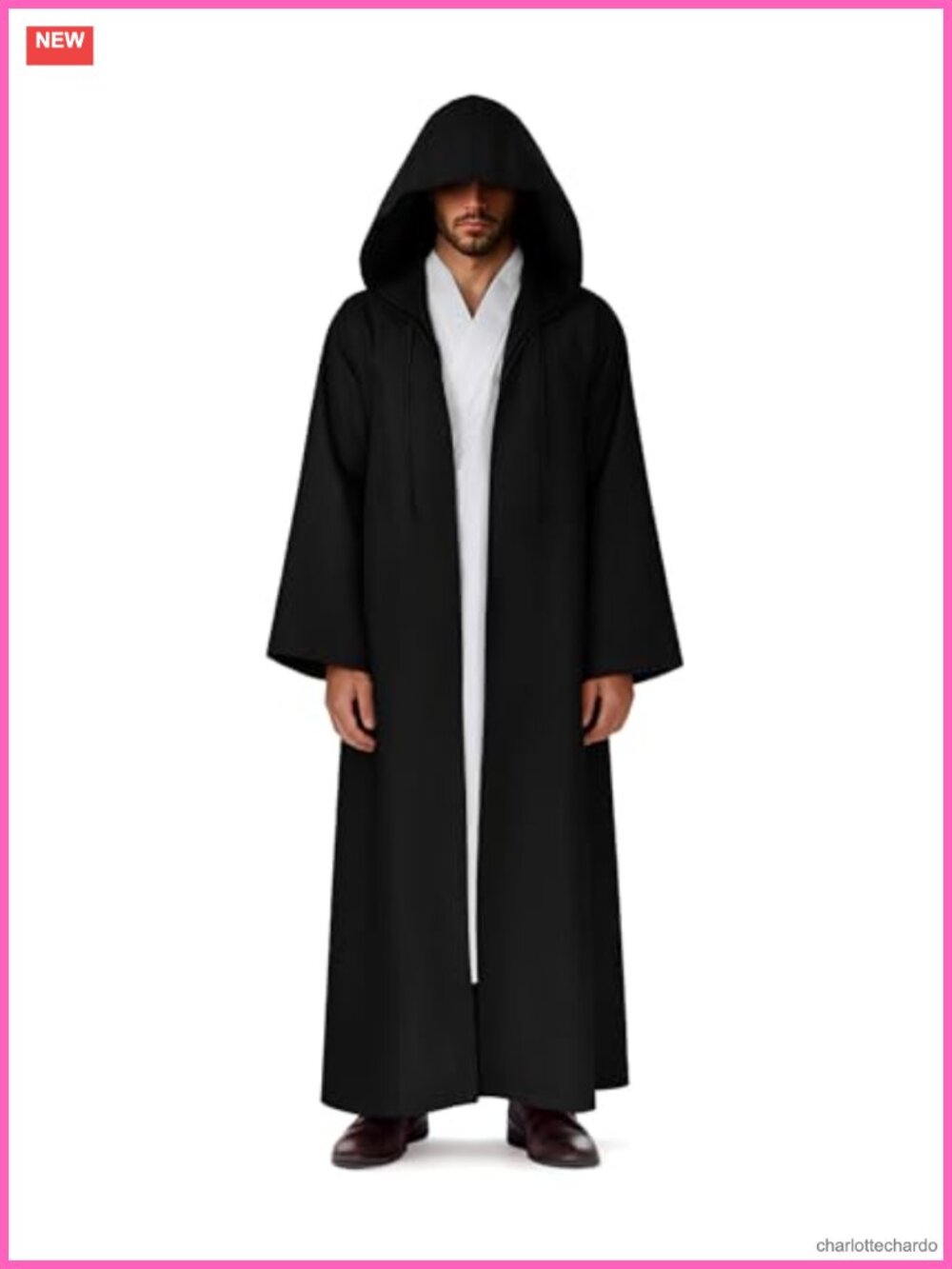 Halloween Hooded Robe Cloak Adult Wizard Vampire Knight Medieval Costume Cape